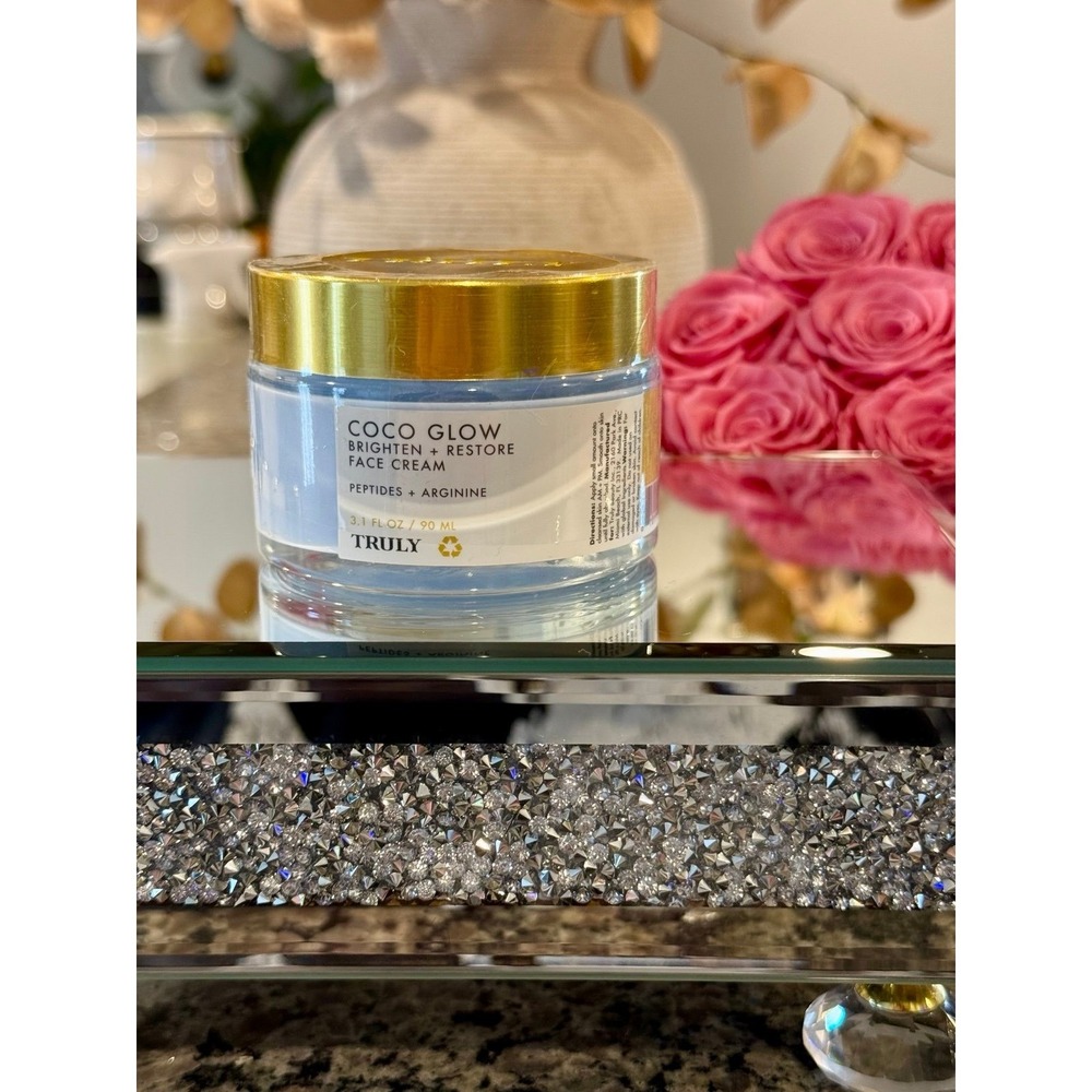 TRULY Coco Glow Brighten + Restore Face Cream 3.1 oz Peptides + Arginine NEW